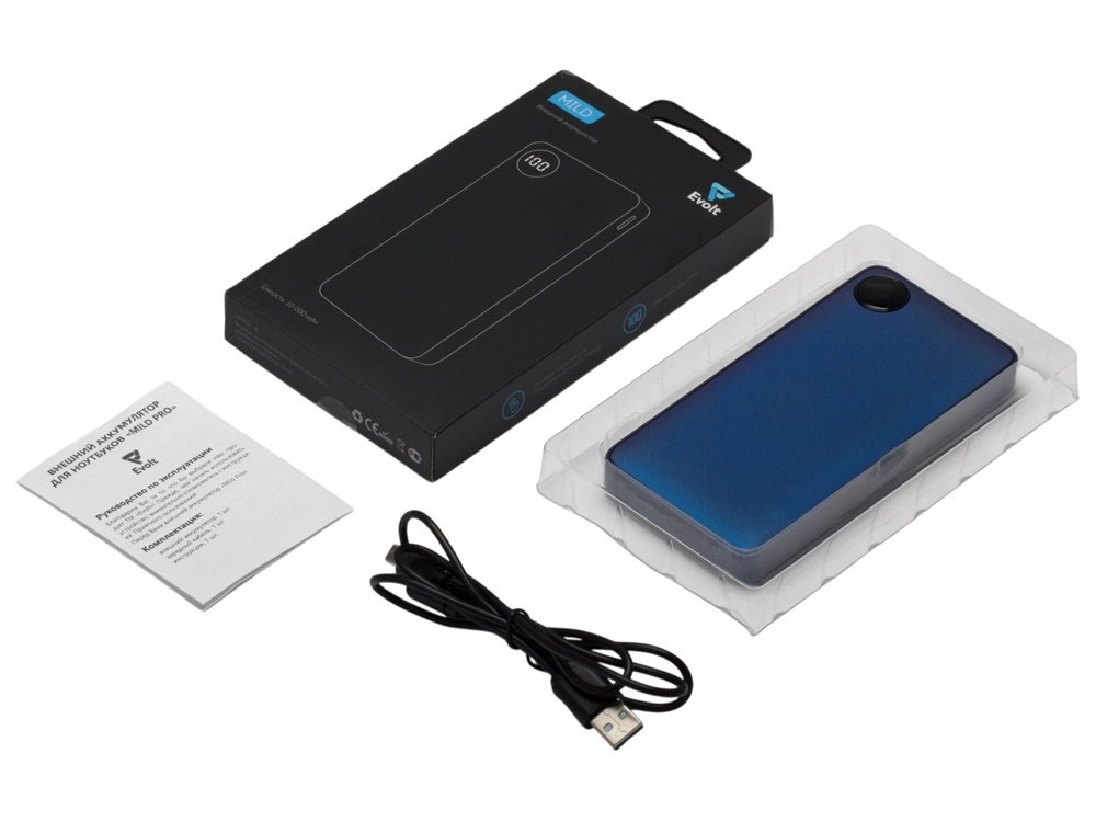 Внешний аккумулятор Mild, soft-touch, 10 000 mAh