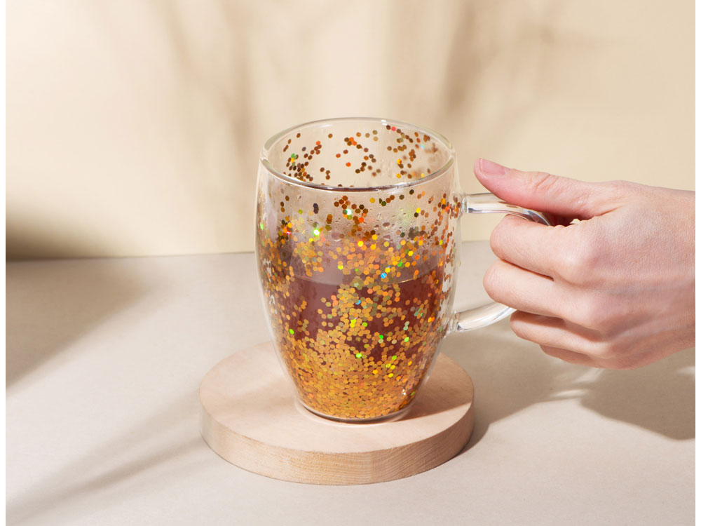 Кружка с двойными стенками с блестками Festival