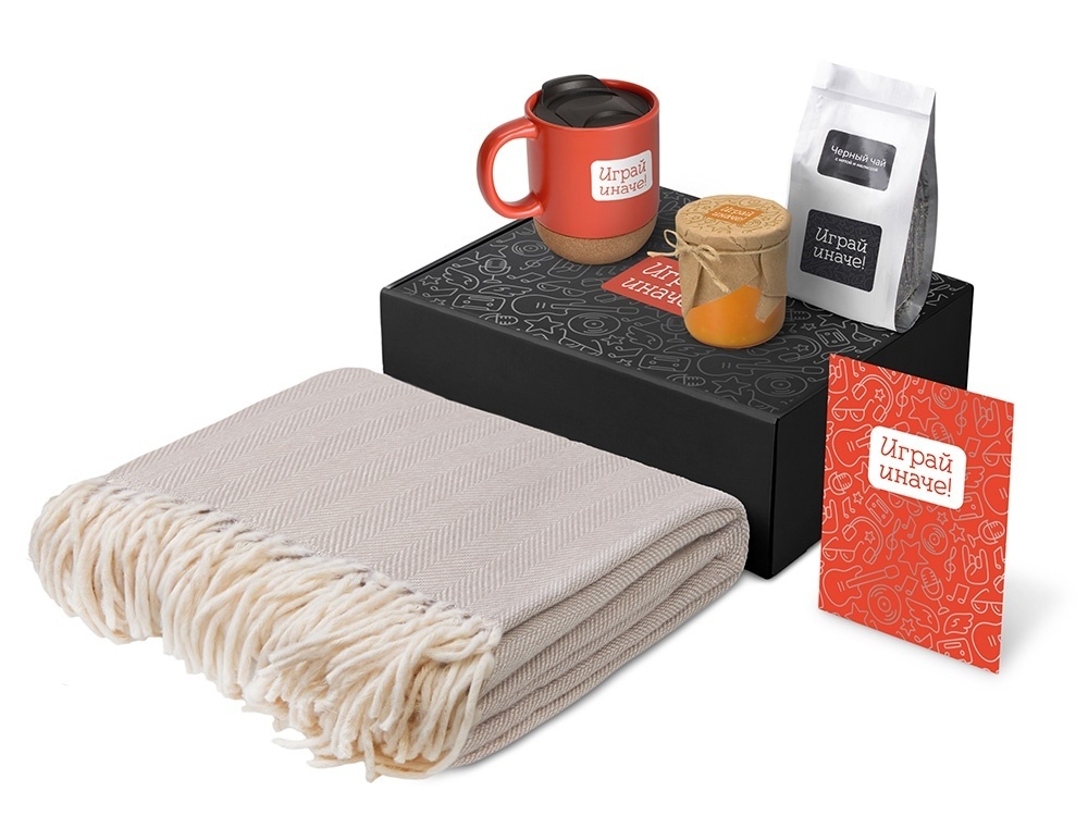 Подарочный набор Re:y. Nest с пледом, кружкой и вареньем