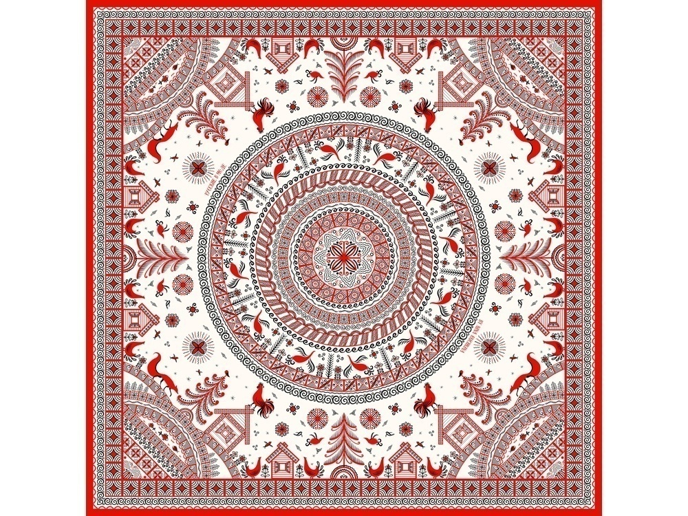 Платок Мезенская роспись