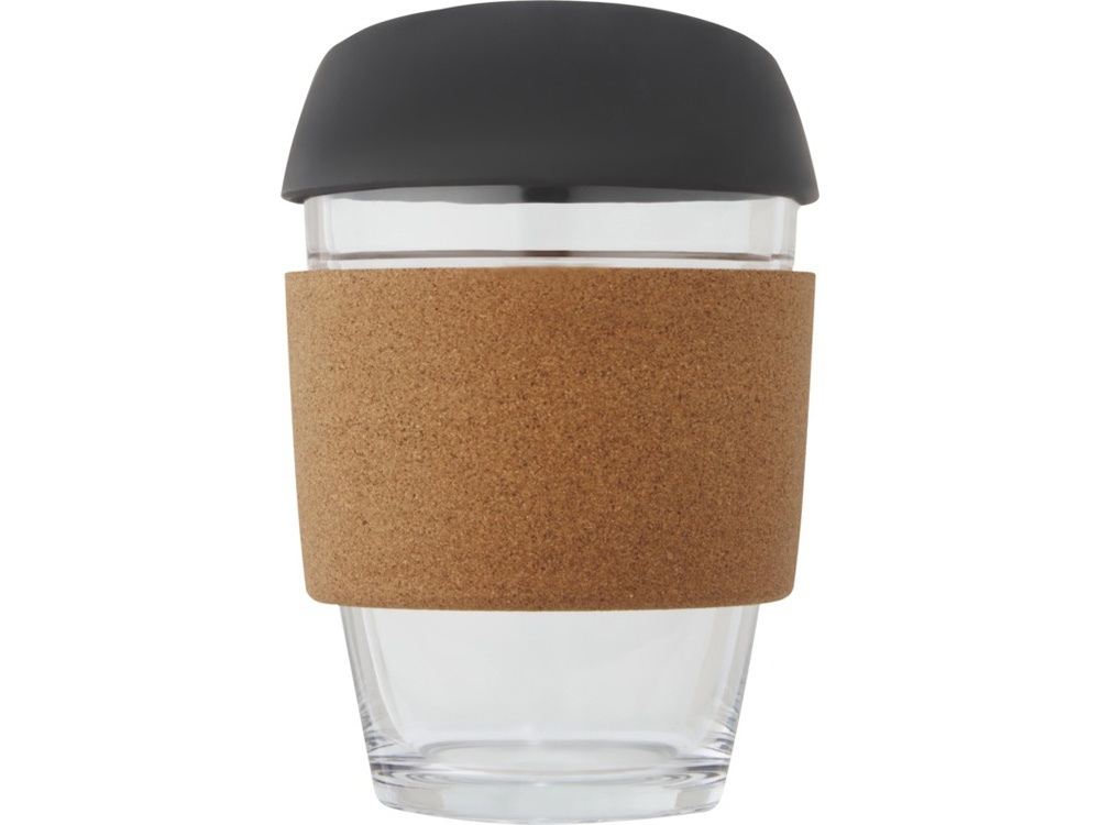 Стеклянный стакан с силиконовой крышкой и пробковой манжетой Lidan