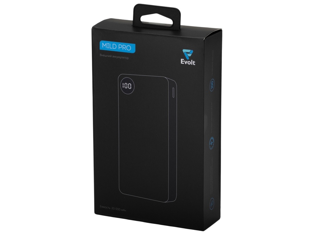 Внешний аккумулятор Mild Pro c быстрой зарядкой QC/PD, soft-touch, 20 000 mAh