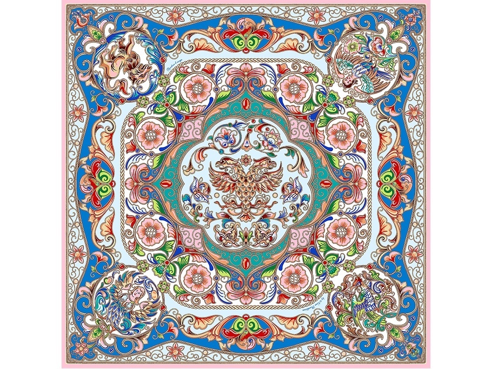 Платок Шедевры русских эмальеров