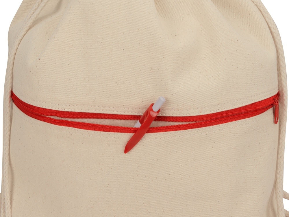 Рюкзак-мешок хлопковый Lark с цветной молнией